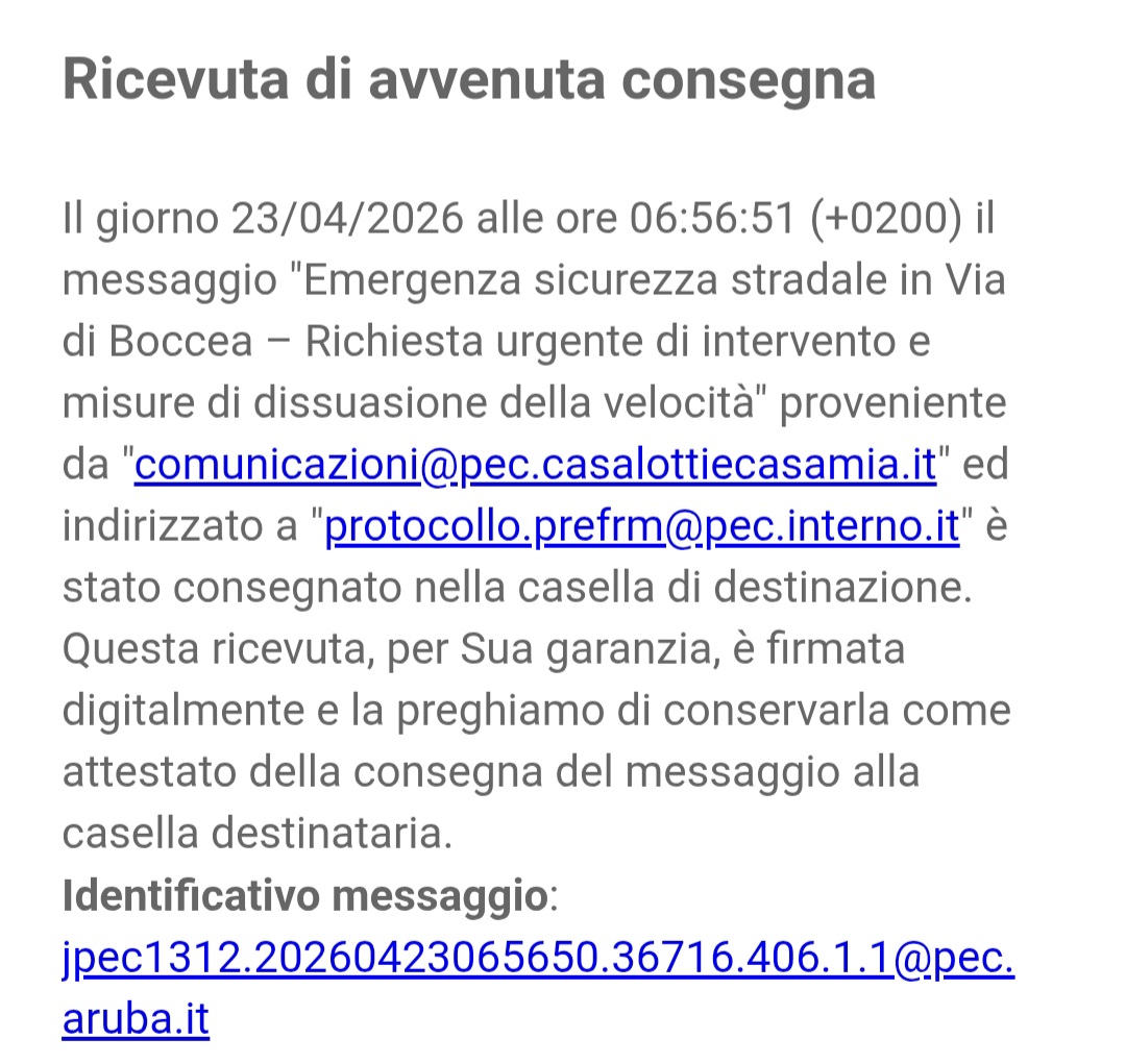 Emergenza sicurezza stradale in Via di Boccea – Richiesta urgente di intervento e misure di dissuasione della velocità