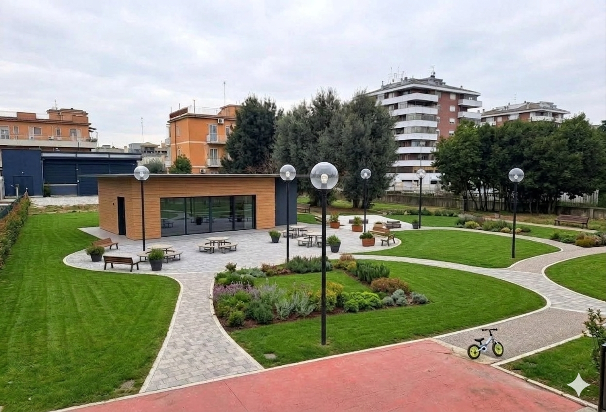 un rendering indicativo generato con IA