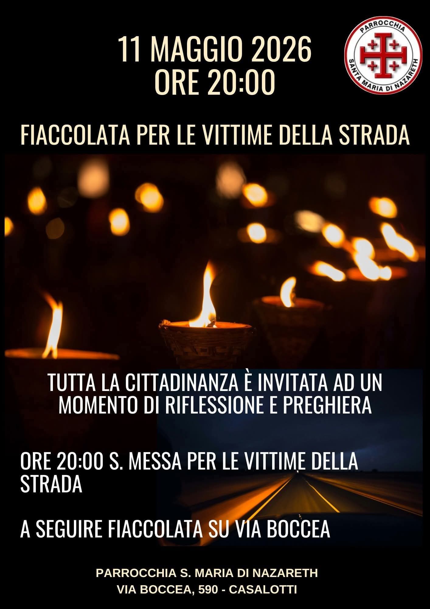Lunedì 11 maggio messa e fiaccolata per la vita.