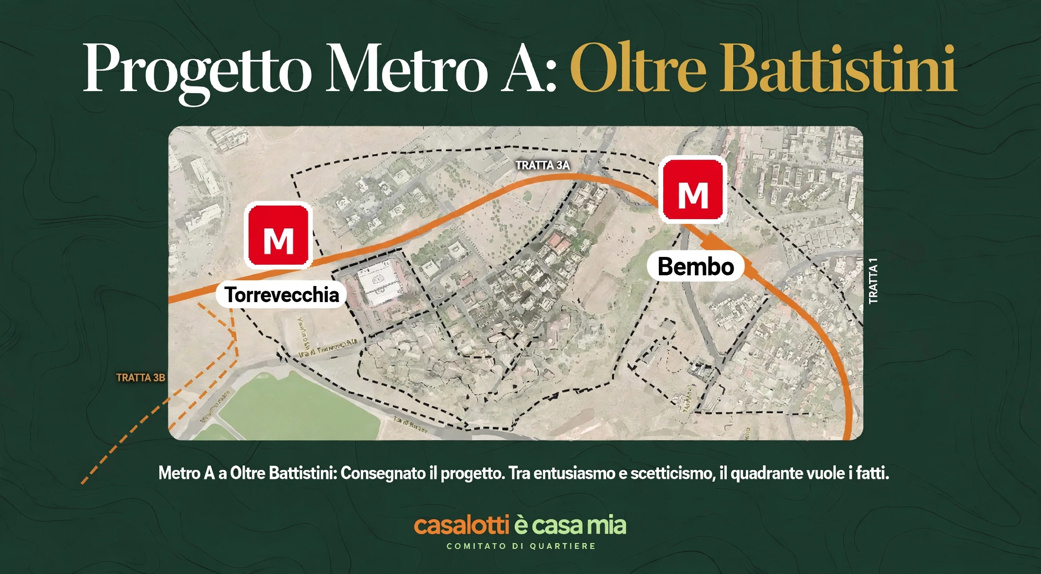 Metro A  Oltre Battistini: Consegnato il progetto. Tra entusiasmo e scetticicismo. Il quadrante non ha piu tempo.