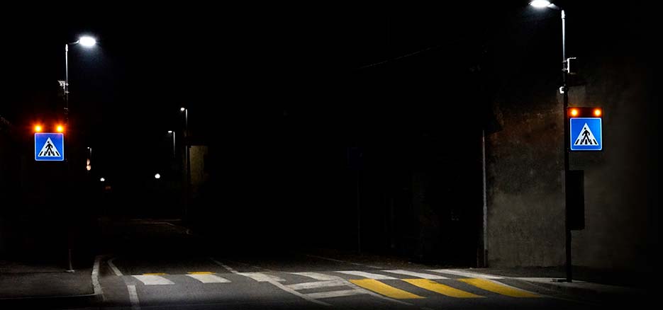 Attraversamento pedonale illuminato